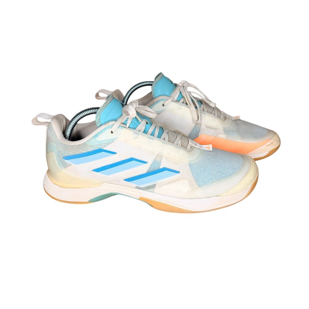 Adidas Women’s Tennis Shoes  10 Avacourt Parley Pickleball White Orange Blue Gum